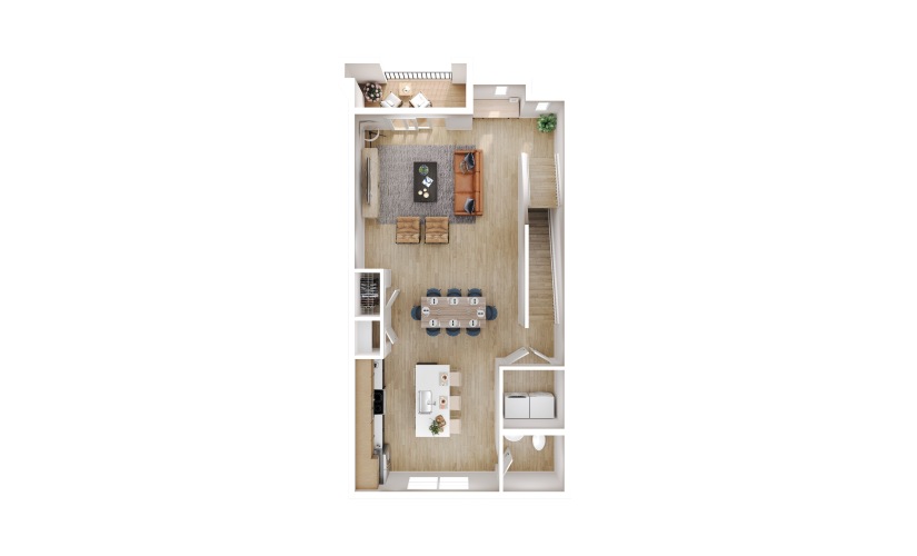 Ascent 3 x 3.5 A - 3 bedroom floorplan layout with 3.5 bathrooms and 1560 square feet