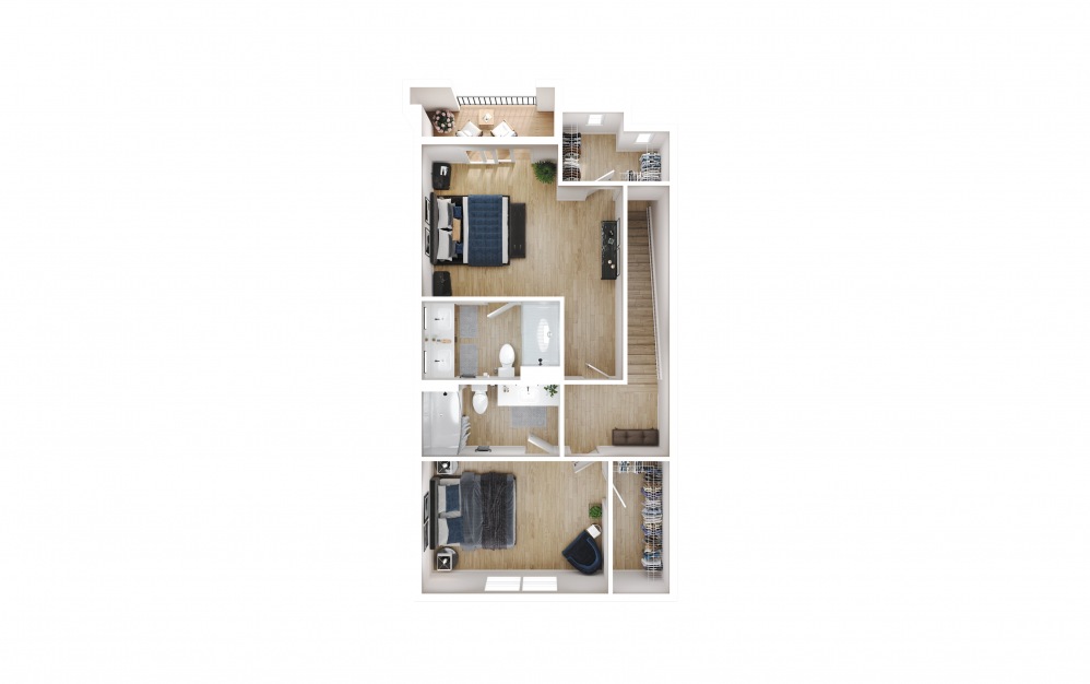 Ascent 3 x 3.5 A - 3 bedroom floorplan layout with 3.5 baths and 1560 square feet. (Floor 3)