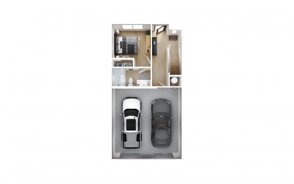 Ascent 3 x 3.5 A - 3 bedroom floorplan layout with 3.5 baths and 1560 square feet. (Floor 1)