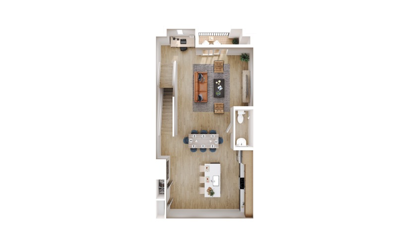 Ascent 3 x 3.5 B - 3 bedroom floorplan layout with 3.5 bathrooms and 1620 square feet