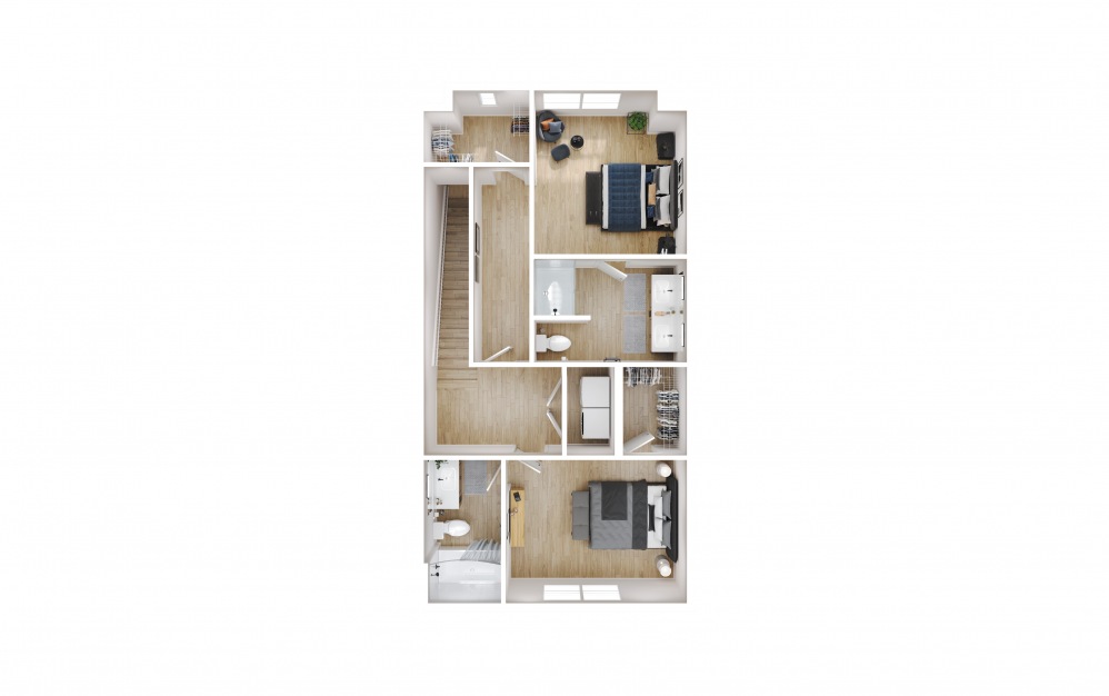 Ascent 3 x 3.5 B - 3 bedroom floorplan layout with 3.5 baths and 1620 square feet. (Floor 3)