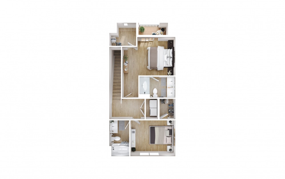 Ascent 3 x 3.5 C - 3 bedroom floorplan layout with 3.5 baths and 1620 square feet. (Floor 3)