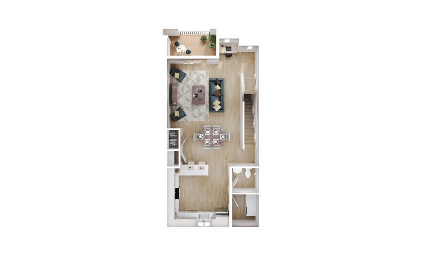 Ascent 3 x 3.5 D - 3 bedroom floorplan layout with 3.5 bathrooms and 1600 square feet