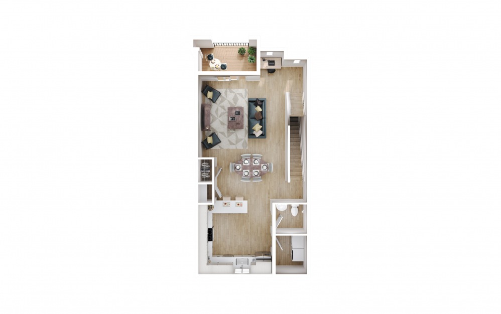 Ascent 3 x 3.5 D - 3 bedroom floorplan layout with 3.5 baths and 1600 square feet. (Floor 2)