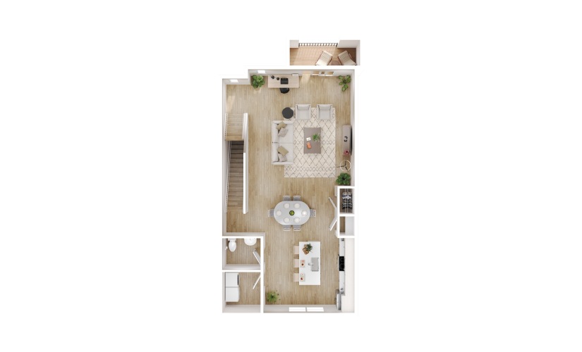 Ascent 4 x 3.5 A - 4 bedroom floorplan layout with 3.5 bathrooms and 1850 square feet