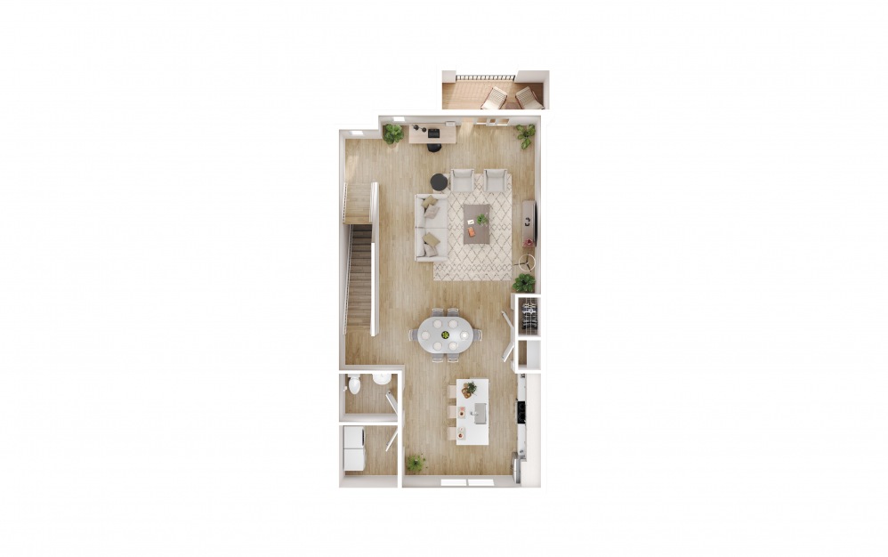 Ascent 4 x 3.5 A - 4 bedroom floorplan layout with 3.5 baths and 1850 square feet. (Floor 2)